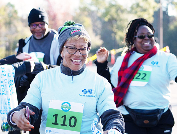 Blue Cross employees after a competition
